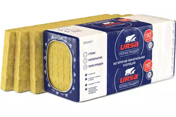 Минеральная вата URSA ТеплоСтандарт Плита (1230х610х100 мм) 6 шт фото